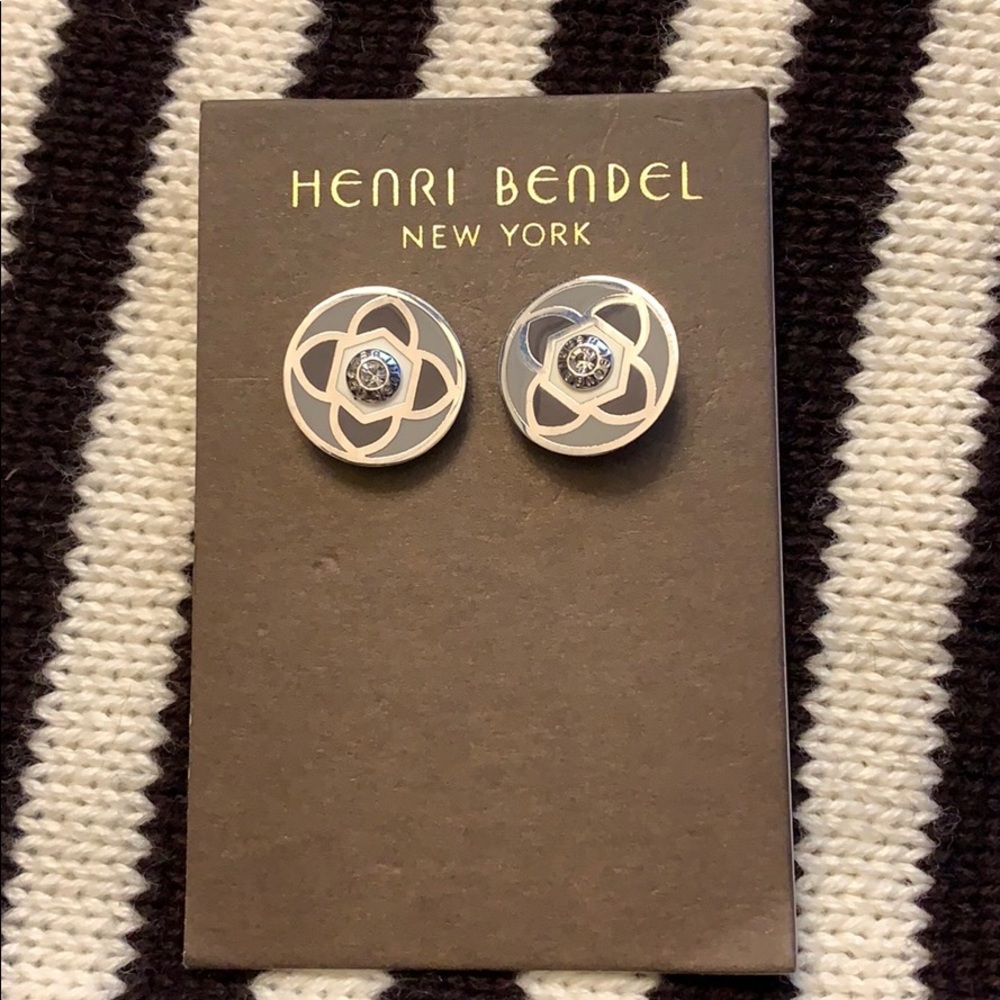 Henri Bendel Silver Earrings w/ Crystal